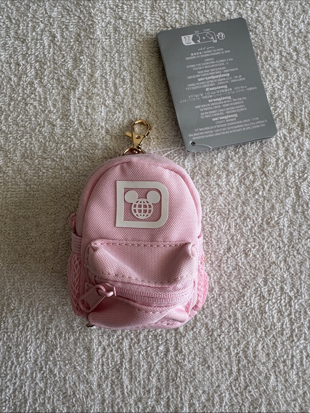 Disney Walt Disney World Pink Mini Backpack Keychain Backpack Bag Charm